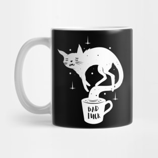 Bad luck, Black cat with coffee Mug